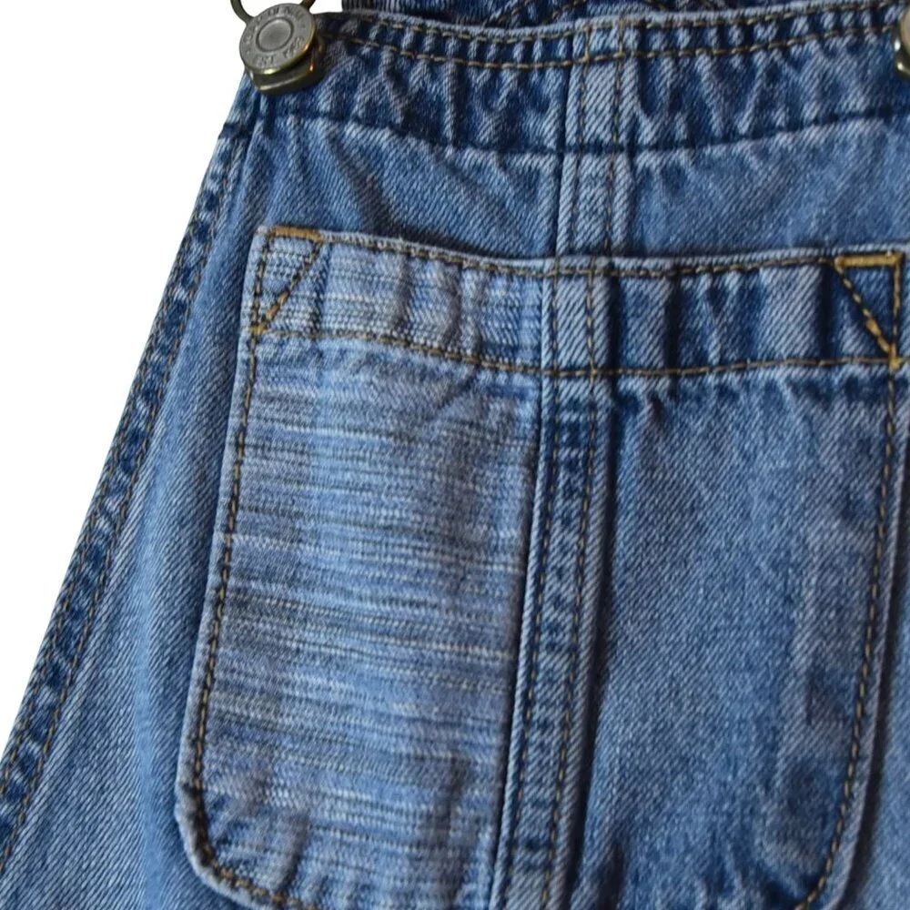 GAP Denim Shortalls Two Toned Denim  Kids S Distressed Overall Retro 6-7 Y